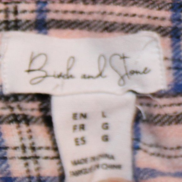 Birch and Stone Pink Plaid High Low Bottom Size L - Picture 7 of 10